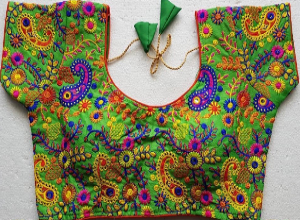 Heavy  Benglory Cotton Blouse with Kachhi embroidery work-No COD for this item - SVB Ventures